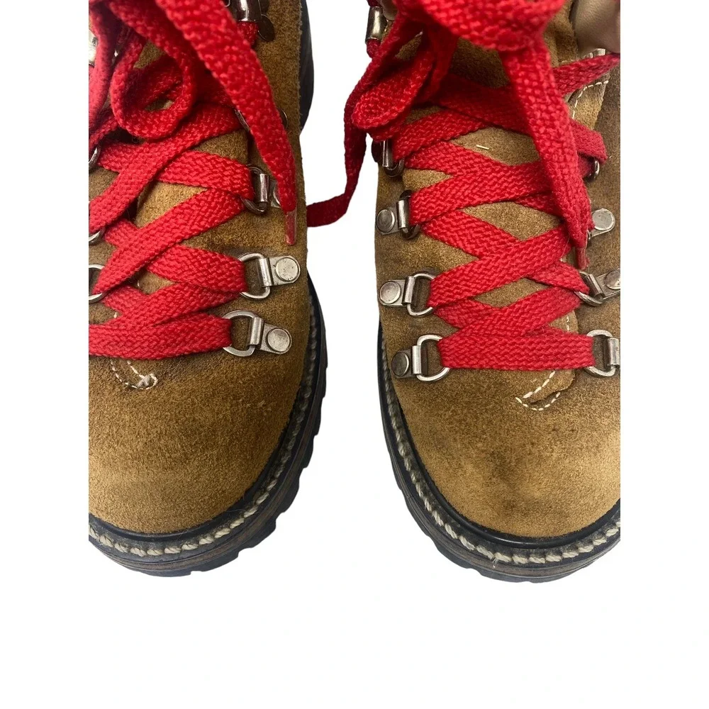 Wood-N-Stream 6  M Mountaineer Hiking Red‎  Laces Tan Suede Boots